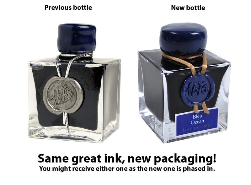 HERBIN J. Herbin 1670 Anniversary Inks - Gold Sheen 50 ml Bottled - Blue Ocean (Deep Blue Ink) - Image 4